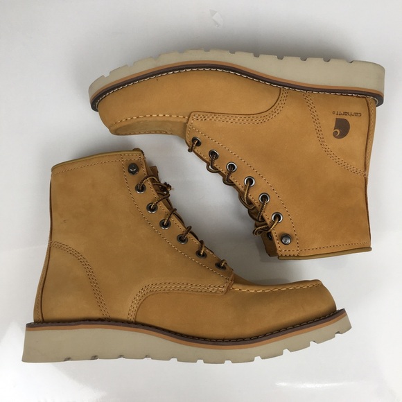 Carhartt Womens 6" Moc Toe Wedge Work Boot NEW Tan Lightweight Soft Toe Ankle - Picture 8 of 14